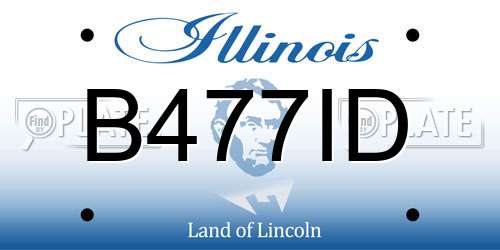 B477ID Illinois License Plate