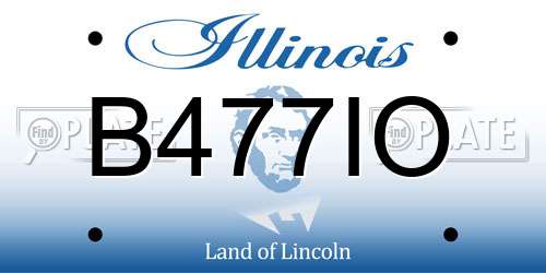 B477IO Illinois License Plate