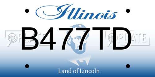 B477TD Illinois License Plate