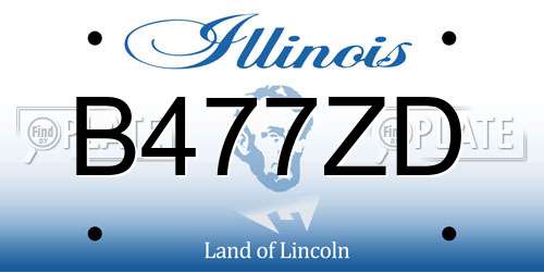 B477ZD Illinois License Plate