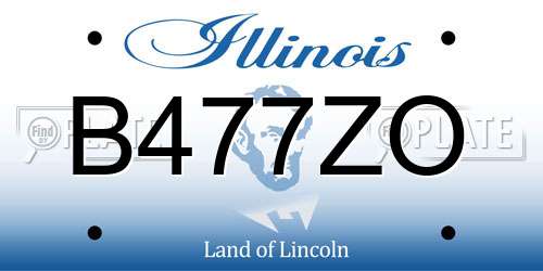 B477ZO Illinois License Plate