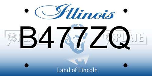 B477ZQ Illinois License Plate