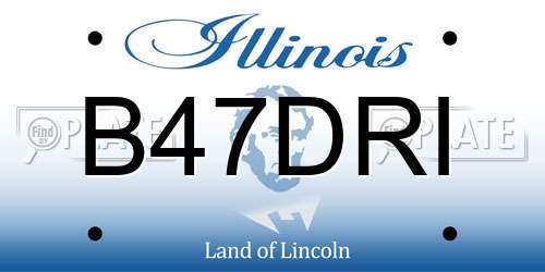 B47DRI Illinois License Plate