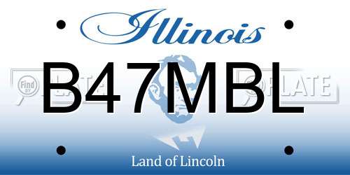 B47MBL Illinois License Plate