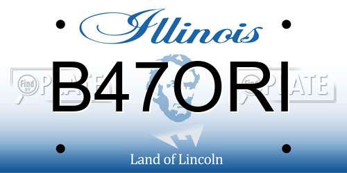 B47ORI Illinois License Plate