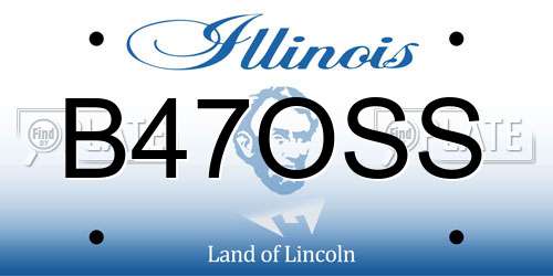 B47OSS Illinois License Plate