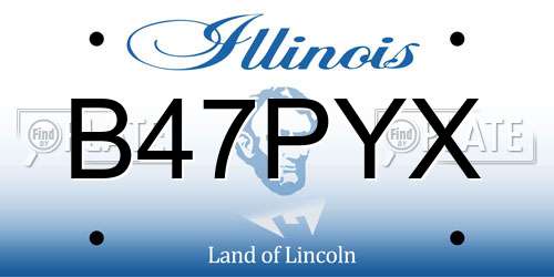 B47PYX Illinois License Plate
