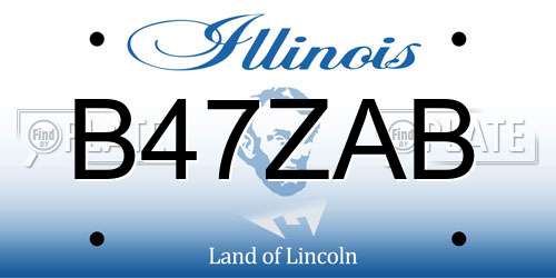 B47ZAB Illinois License Plate