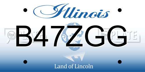 B47ZGG Illinois License Plate