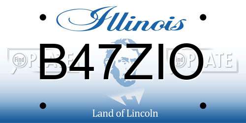 B47ZIO Illinois License Plate