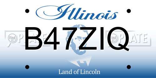 B47ZIQ Illinois License Plate
