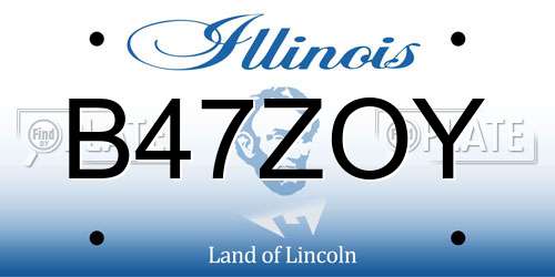 B47ZOY Illinois License Plate