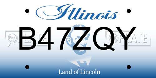 B47ZQY Illinois License Plate