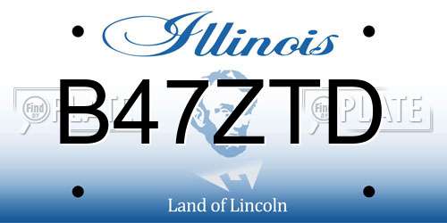 B47ZTD Illinois License Plate