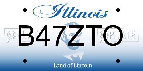 B47ZTO Illinois License Plate