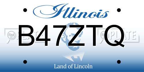 B47ZTQ Illinois License Plate