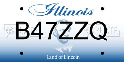 B47ZZQ Illinois License Plate