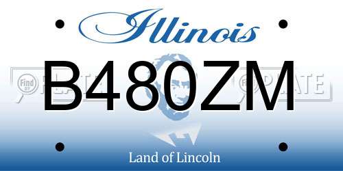 B480ZM Illinois License Plate