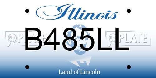 B485LL Illinois License Plate