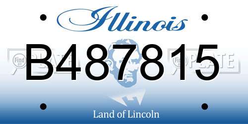 B487815 Illinois License Plate