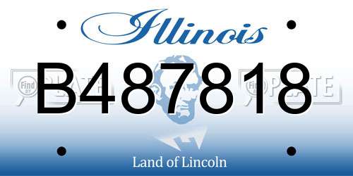 B487818 Illinois License Plate