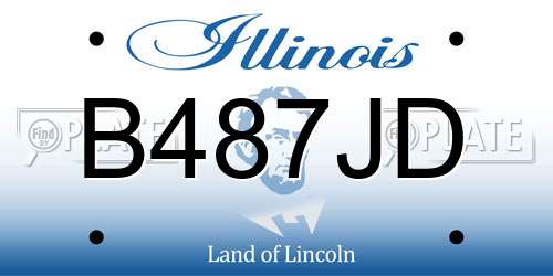 B487JD Illinois License Plate