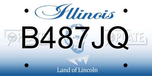 B487JQ Illinois License Plate