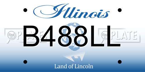B488LL Illinois License Plate