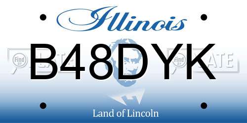 B48DYK Illinois License Plate