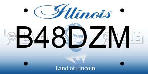 B48DZM Illinois License Plate