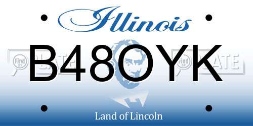 B48OYK Illinois License Plate