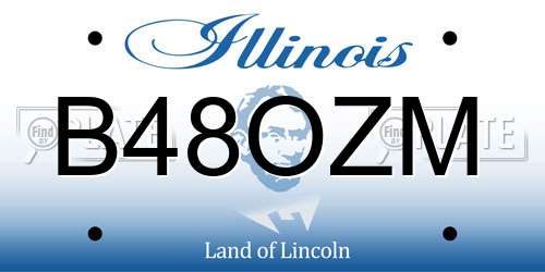 B48OZM Illinois License Plate
