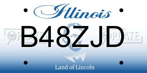 B48ZJD Illinois License Plate