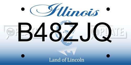 B48ZJQ Illinois License Plate