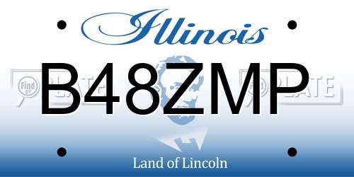 B48ZMP Illinois License Plate