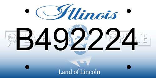 B492224 Illinois License Plate