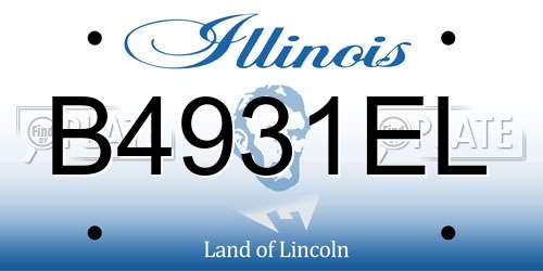 B4931EL Illinois License Plate
