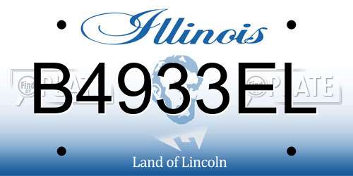 B4933EL Illinois License Plate