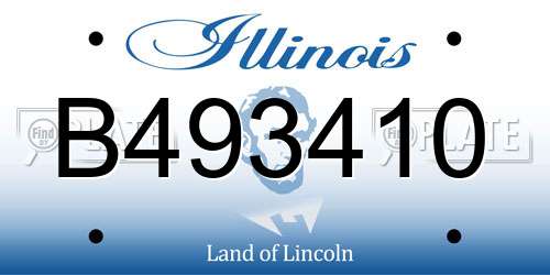B493410 Illinois License Plate
