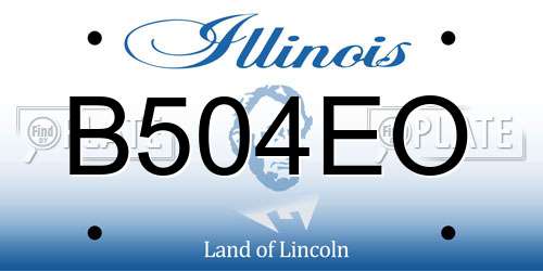 B504EO Illinois License Plate