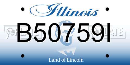 B50759I Illinois License Plate
