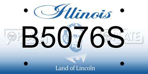 B5076S Illinois License Plate