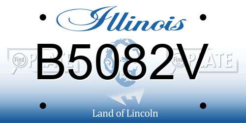 B5082V Illinois License Plate