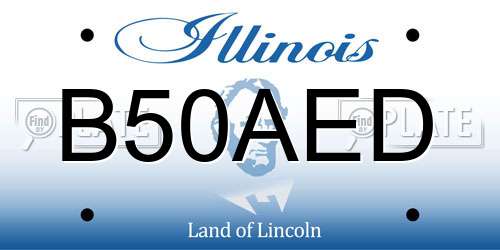 B50AED Illinois License Plate