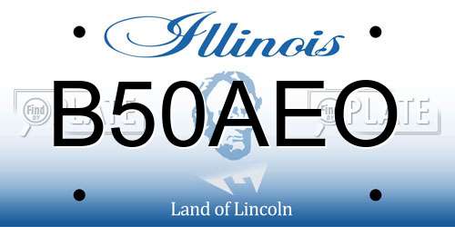 B50AEO Illinois License Plate