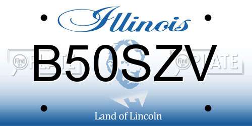 B50SZV Illinois License Plate