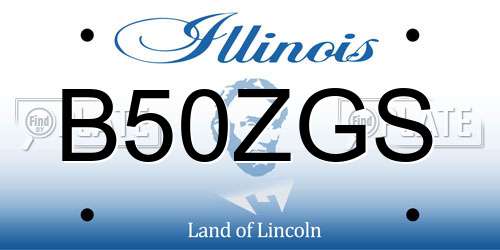 B50ZGS Illinois License Plate