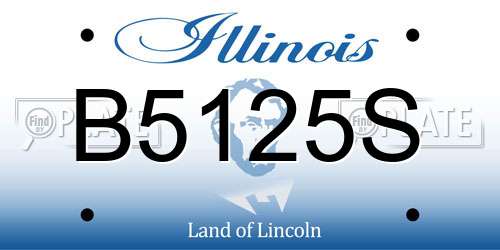 B5125S Illinois License Plate