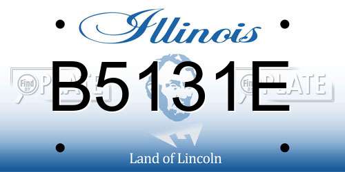 B5131E Illinois License Plate
