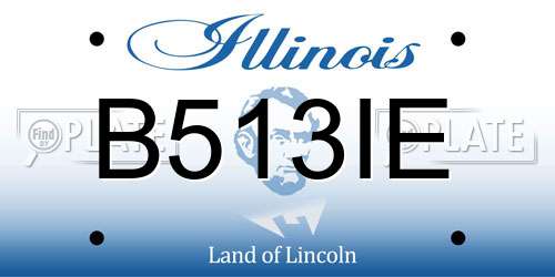 B513IE Illinois License Plate